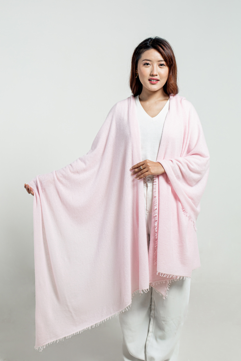 Light Pink Felted Cashmere Wrap