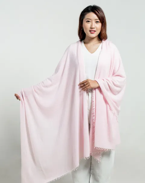 women's baby pink cashmere wrap