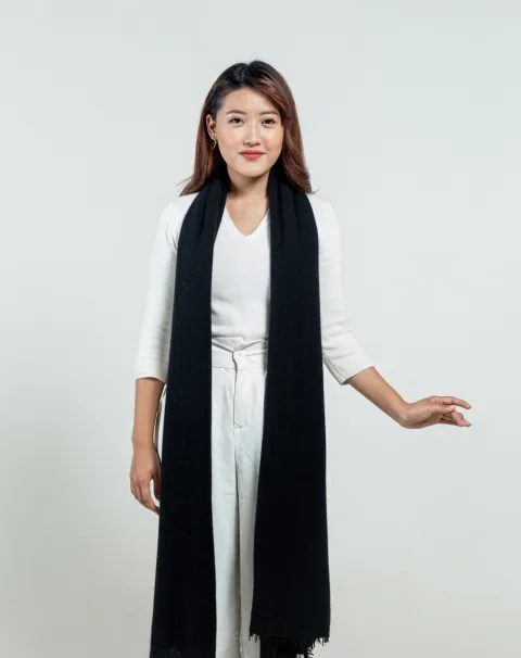 best black cashmere scarf