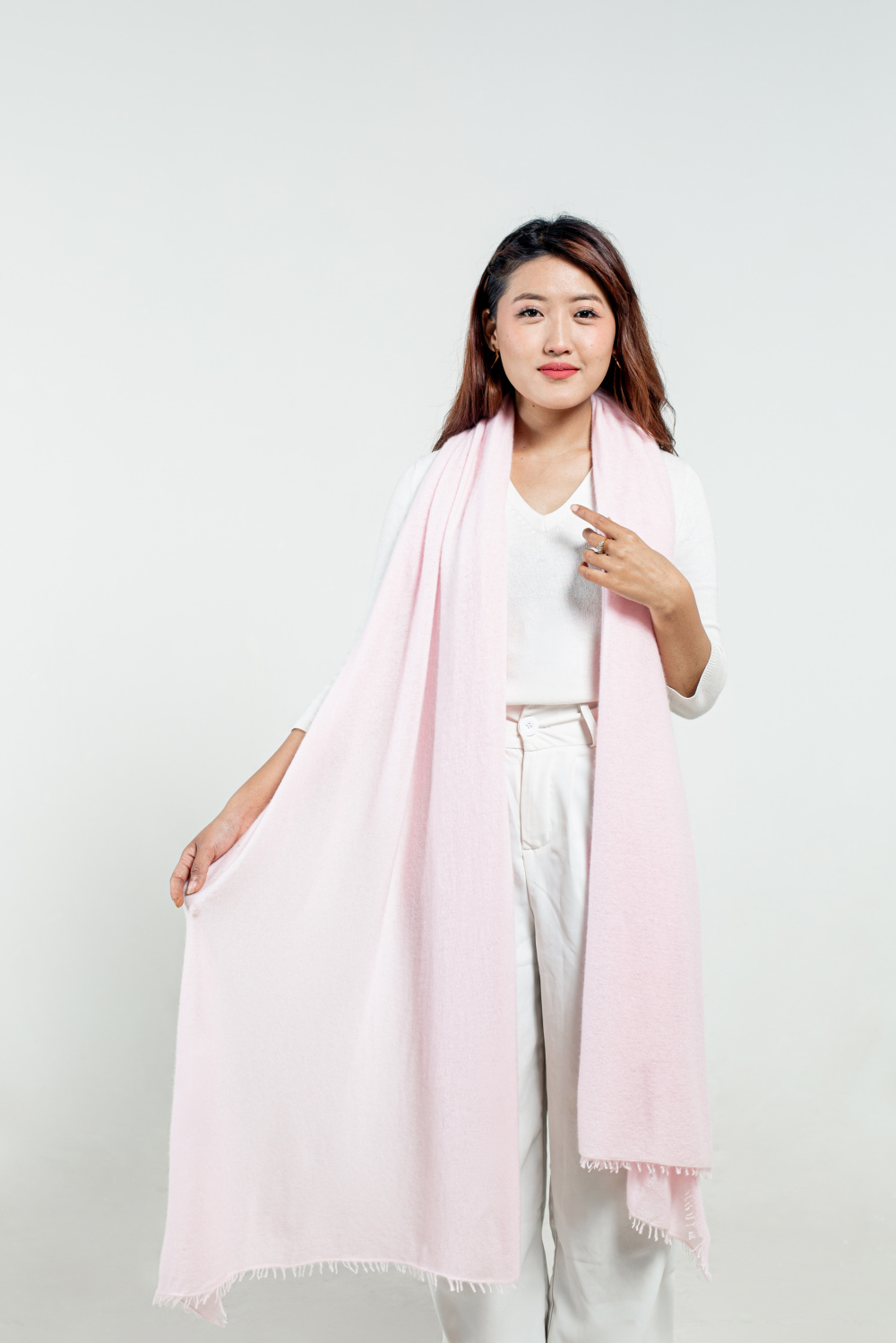 Light Pink Felted Cashmere Stole