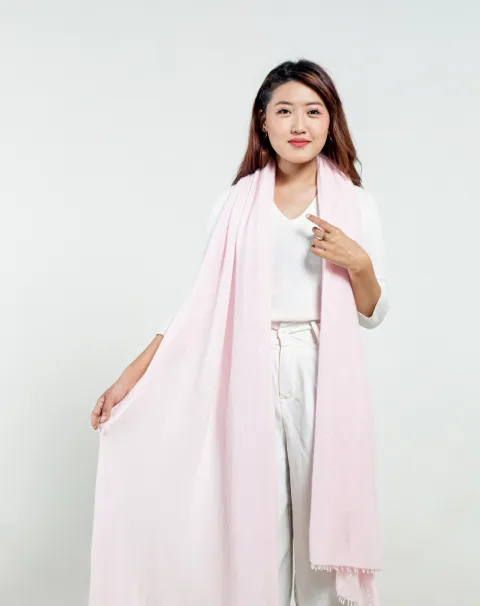 Light Pink Cashmere Stole For Women