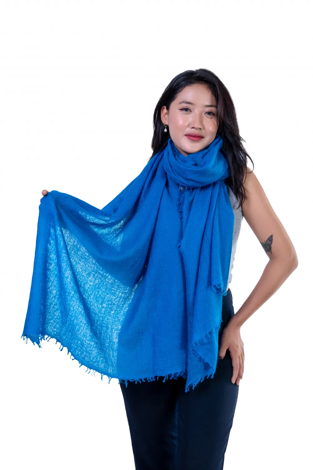 Stylish Blue Cashmere Wrap.