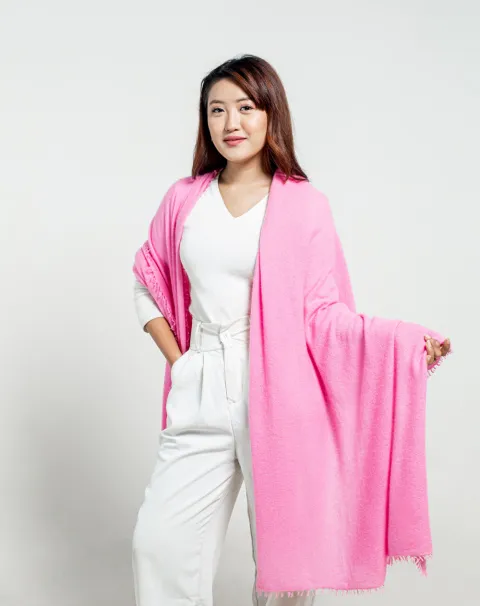 Women baby pink cashmere wrap sale