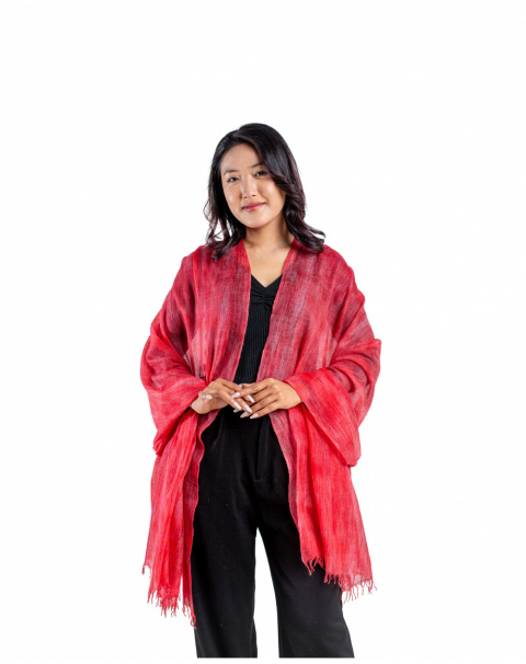 Crimson Breeze Printed Featherlight Wrap