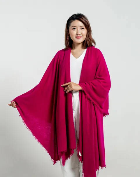 hot pink cashmere wrap women's