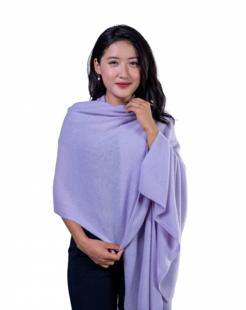 Soft Lavender Knitted Cashmere Scarf