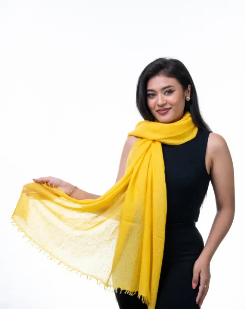 Best Yellow Featherlight Scarf from CashmereKala.