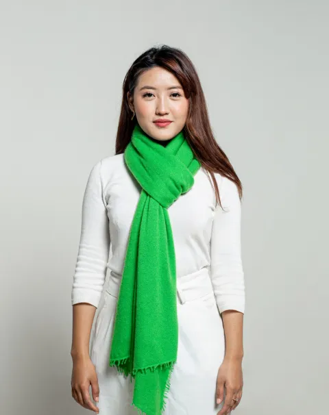 parrot green cashmere scarf