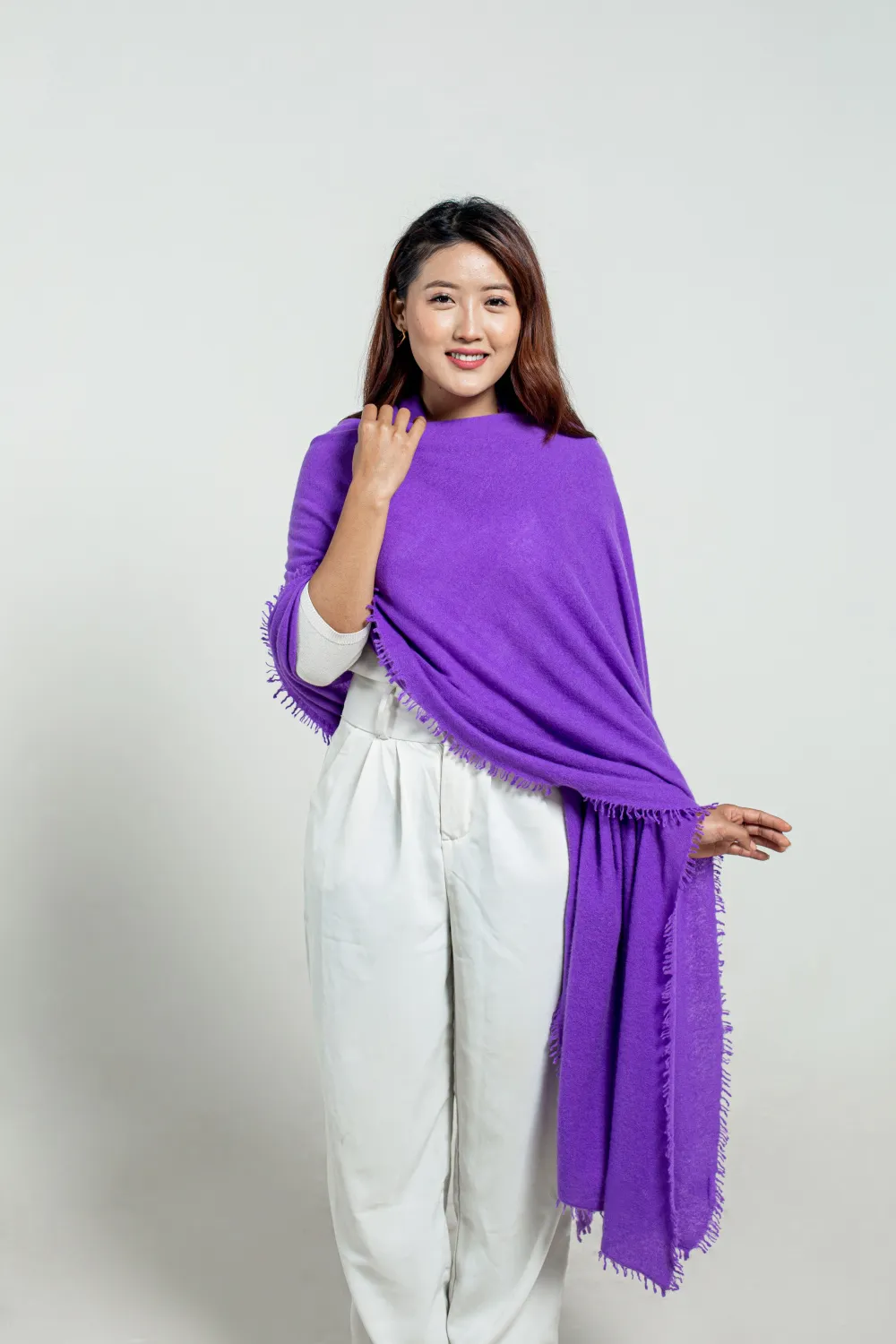 Lavender Felted Cashmere Wrap