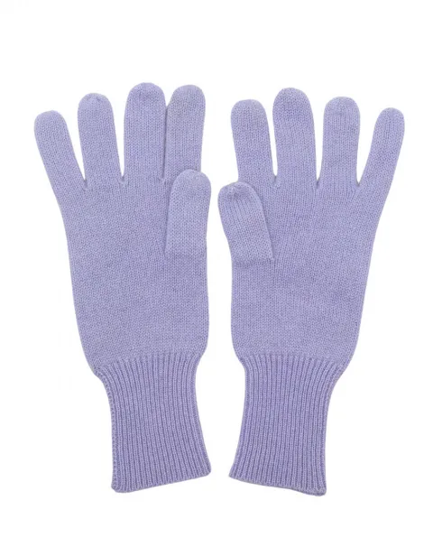 soft lavender knitted cashmere gloves