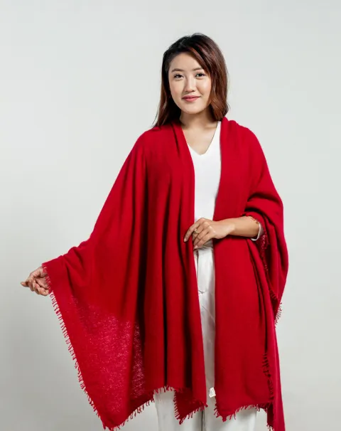 Best red cashmere wrap for women