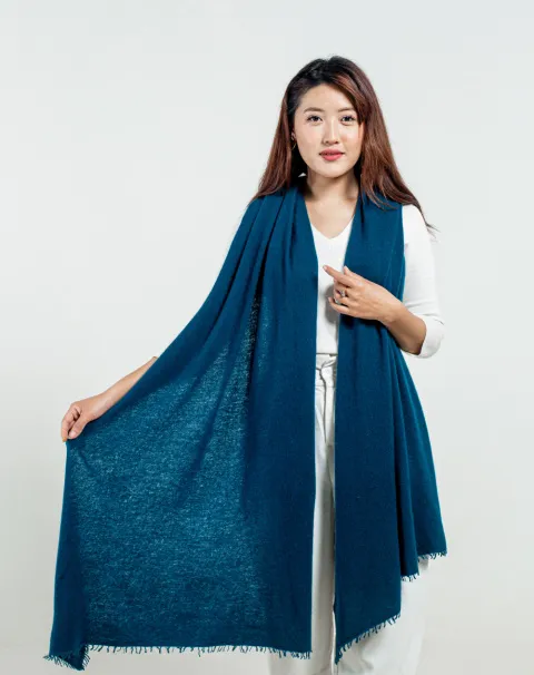 Dark blue cashmere stole women's