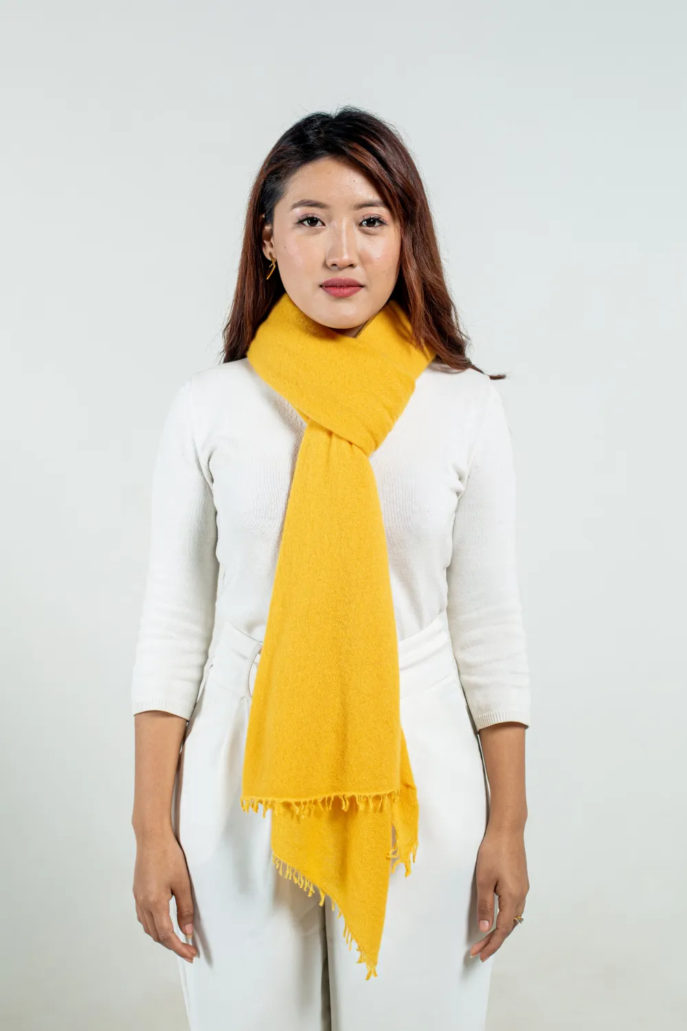 Women mustard luxury scarves