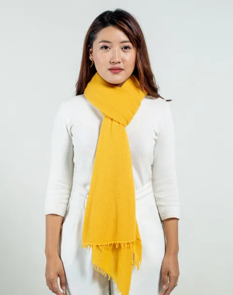 Women mustard luxury scarves