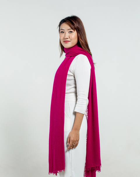 Shop Hot Pink Felted Cashmere Scarves Online | Cashmere Kala