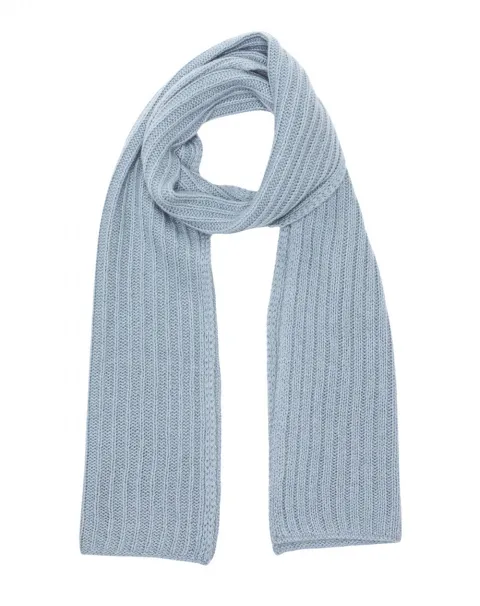 Icy gray knitted cashmere scarf