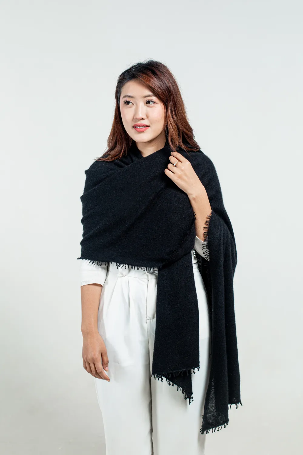 black cashmere stole