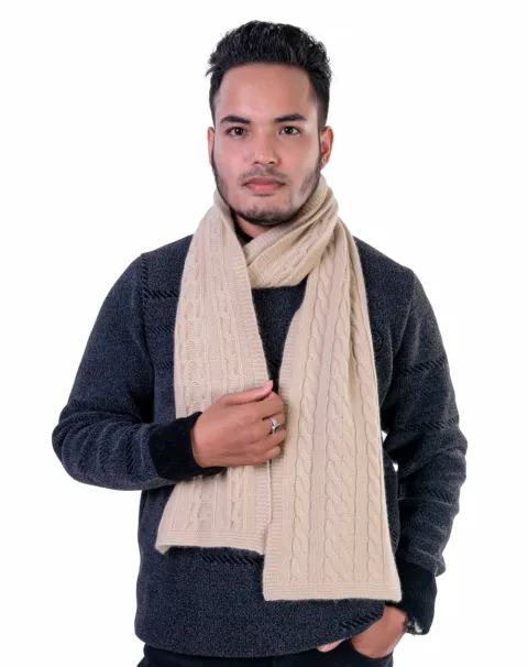 buy off white cashmere scarf for men