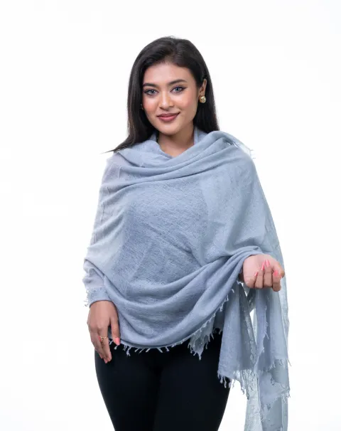 Icy Gray Featherlight Felted Cashmere Wrap